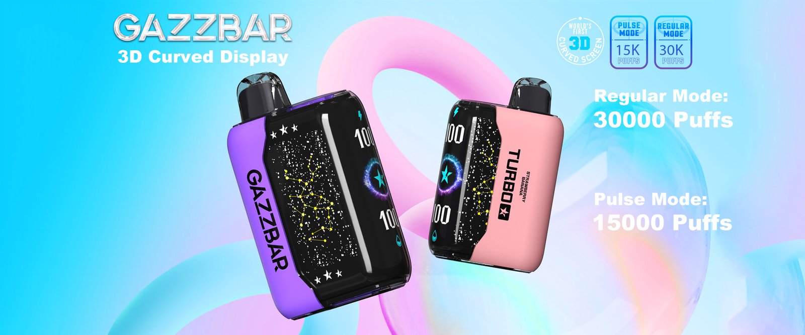 Gazzbar Turbo 30000 30K Puff Disposable Vape Pulse 15K 15000