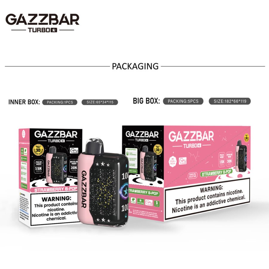Gazzbar Turbo 30000 30K Puff Disposable Vape Pulse 15K 15000
