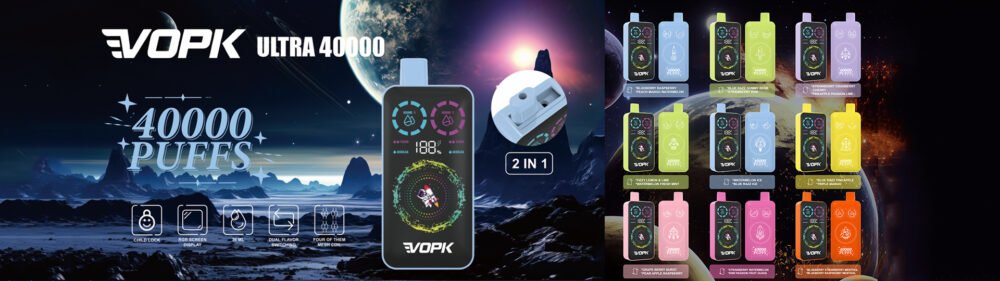 VOPK ULTRA 40000 Puff 40K 2 in 1 Flavor Disposable Vape With Full-screen Smart display