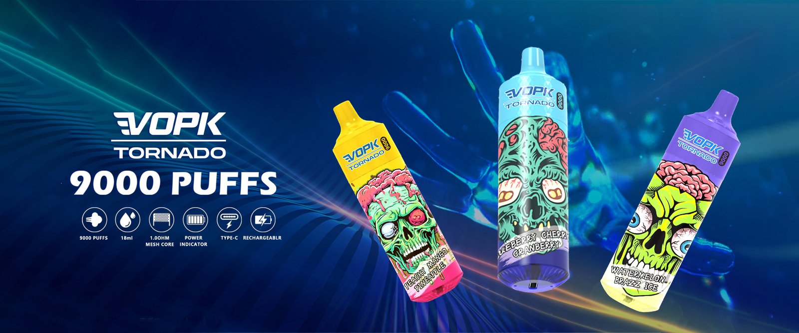VOPK Tornado 9K Puffs Disposable Vape18ml Prefilled Puff 9000 Vaper