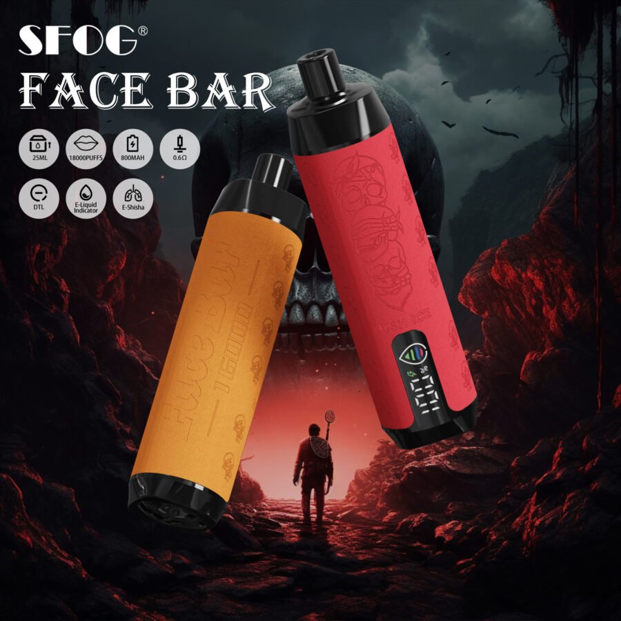 SFOG Face Bar 18000 Puff 18k Disposable Vape DTL E Hookah Shisha Vaper