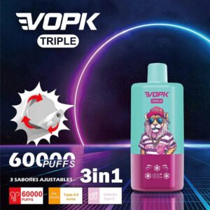 60000 Puff 60k VOPK Triple 3 in 1 Flavors Disposable Vape with LED Display